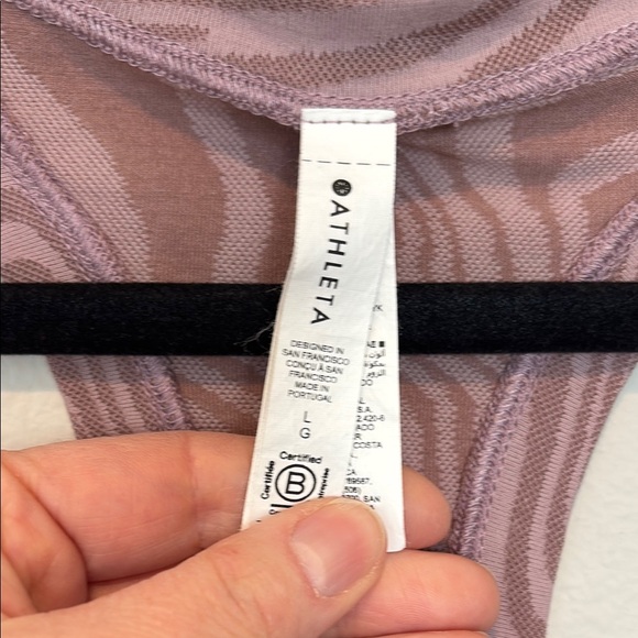 Athleta Pink Sleeveless Racerback Tank Top - Large - Picture 2 of 4